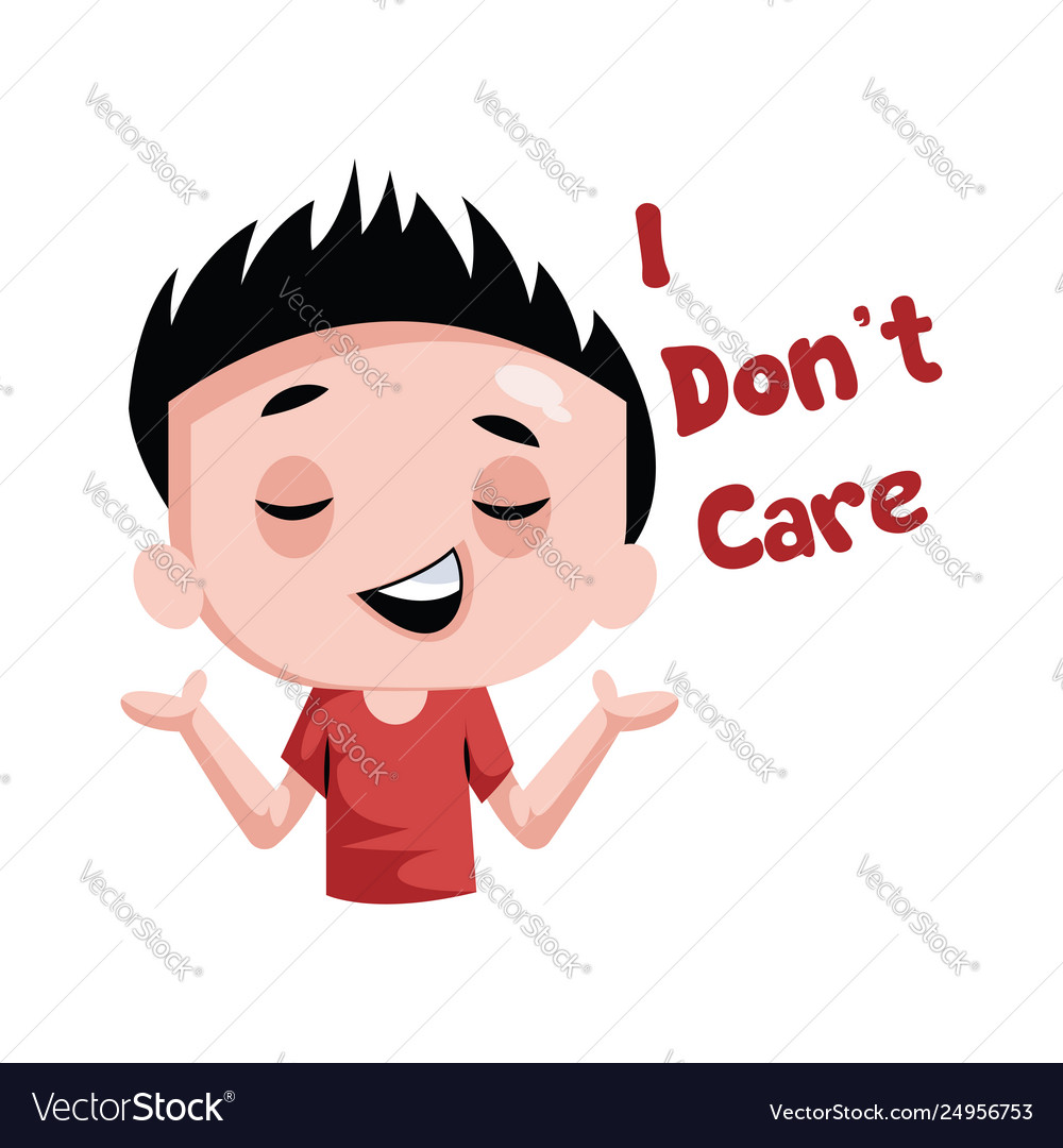 White boy saying i dont care on a background Vector Image