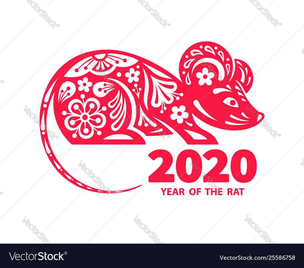 2020 year rat Royalty Free Vector Image - VectorStock