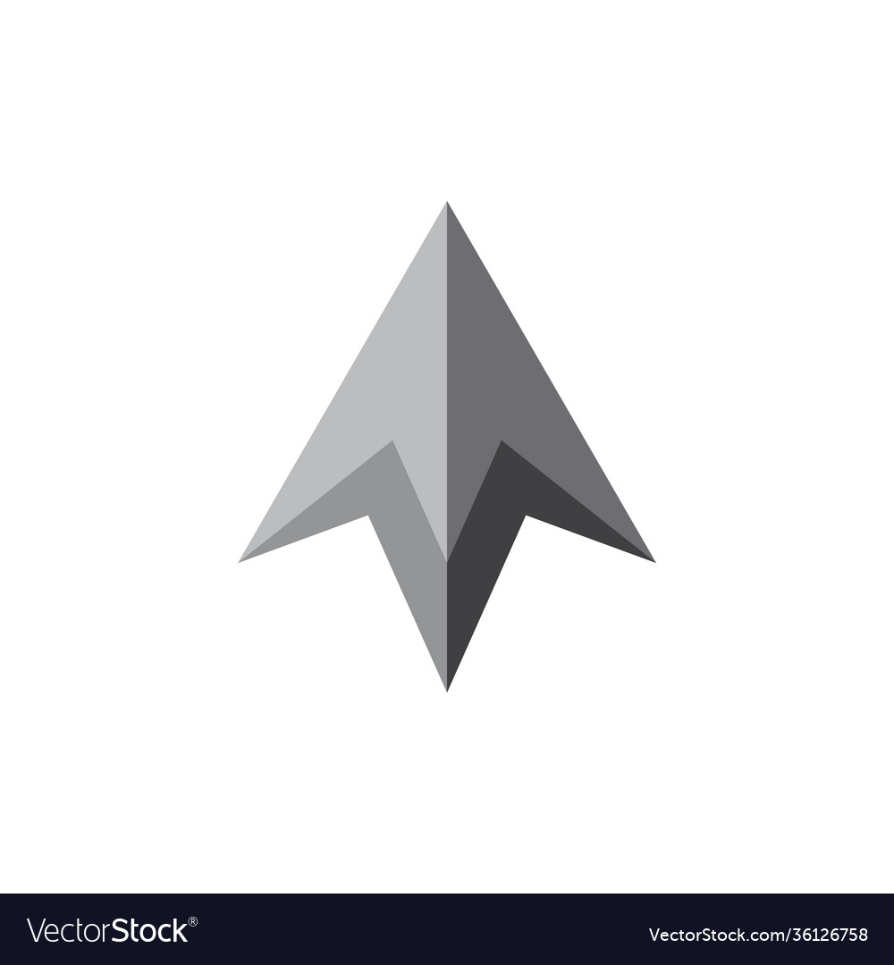 3d arrow simple geometric logo Royalty Free Vector Image