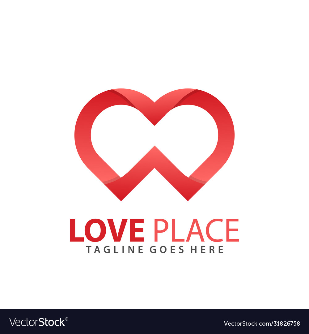 Abstract love place logo design premium stock Vector Image