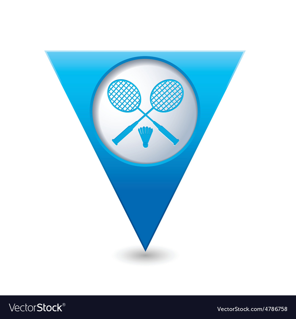 Badminton blue triangular map pointer
