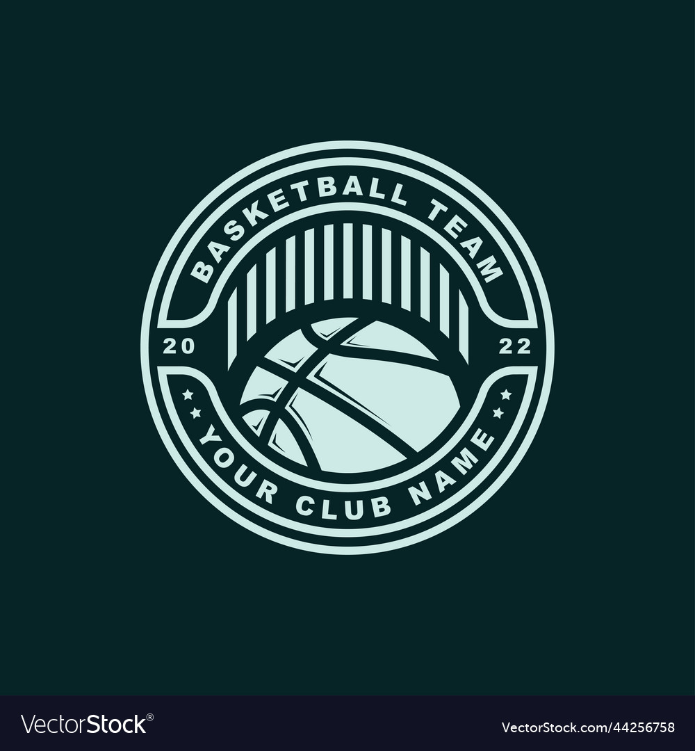 Basketball Logo Template Simple Royalty Free Vector Image