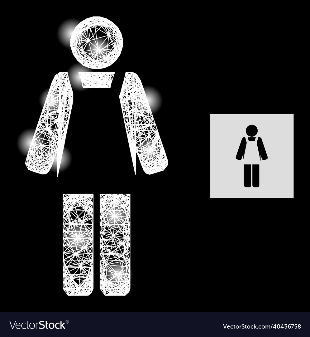 Bright net mesh worker person with lightspots Vector Image Bright net mesh worker person with lightspots