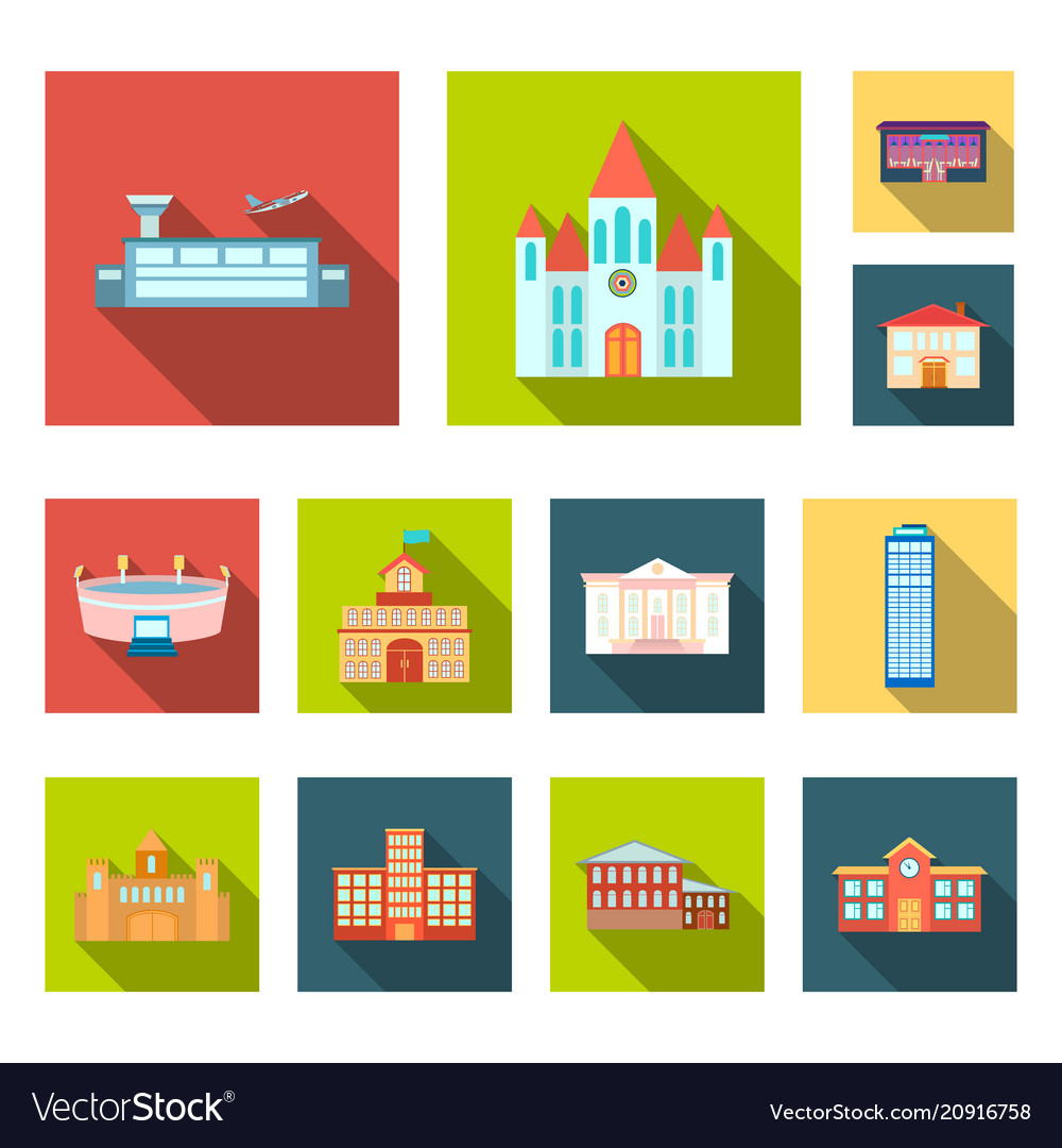 Building repair flat icons in set collection