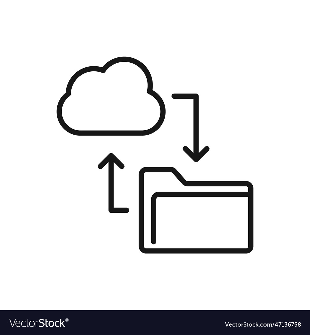 Editable icon of cloud computing folder isolated vector image Editable icon of cloud computing folder isolated