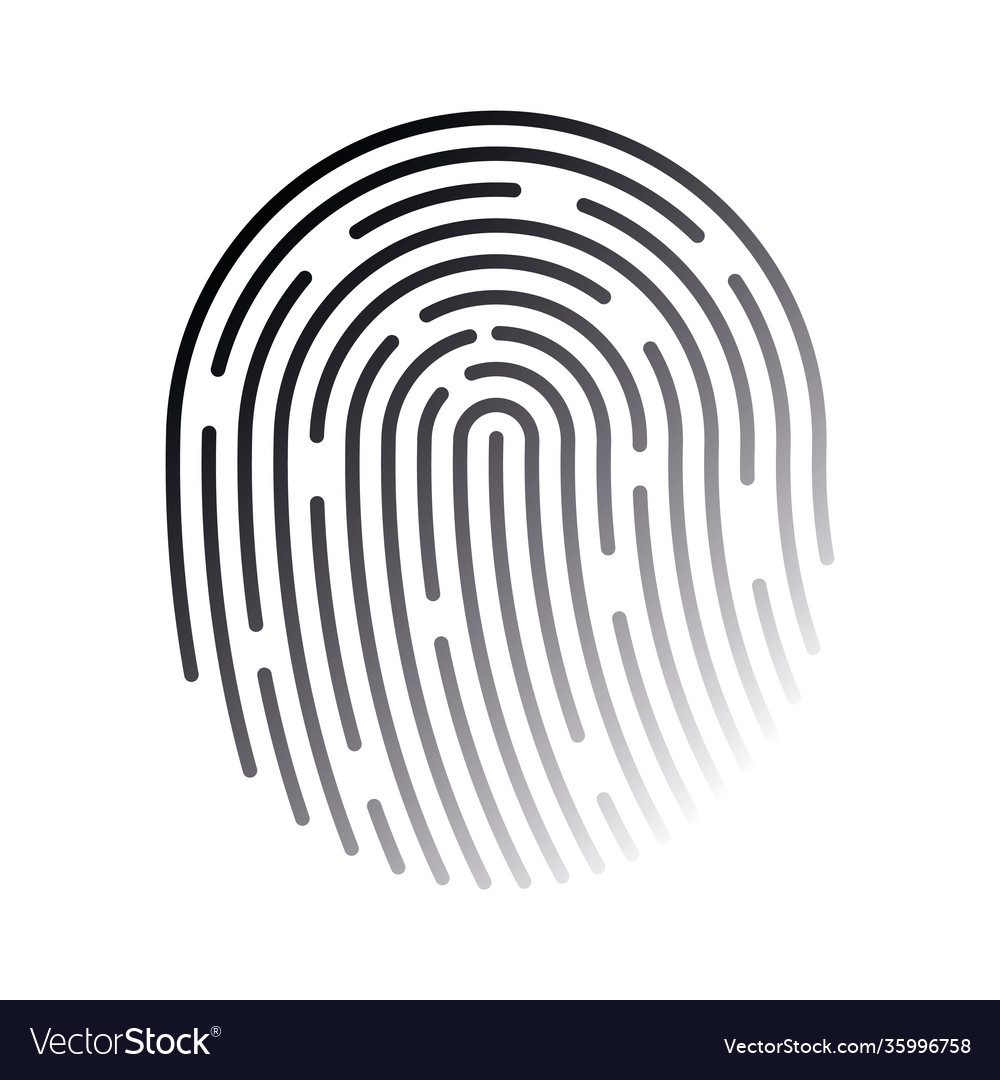 Fingerprint thin line icon Royalty Free Vector Image