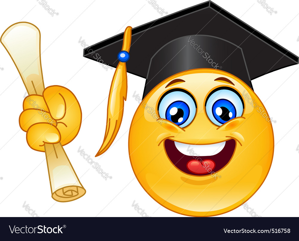 Graduation emoticon Royalty Free Vector Image - VectorStock