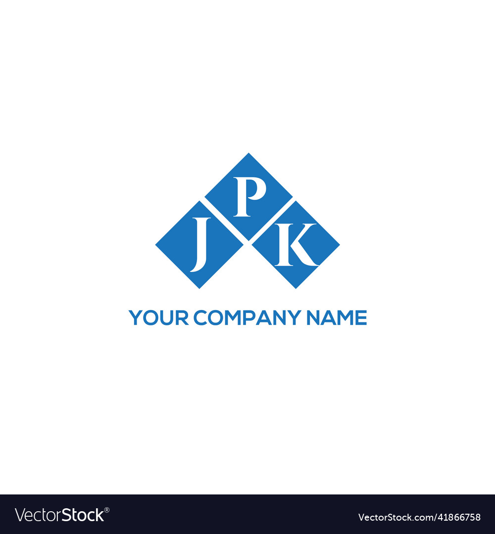 Jpk letter logo design on white background