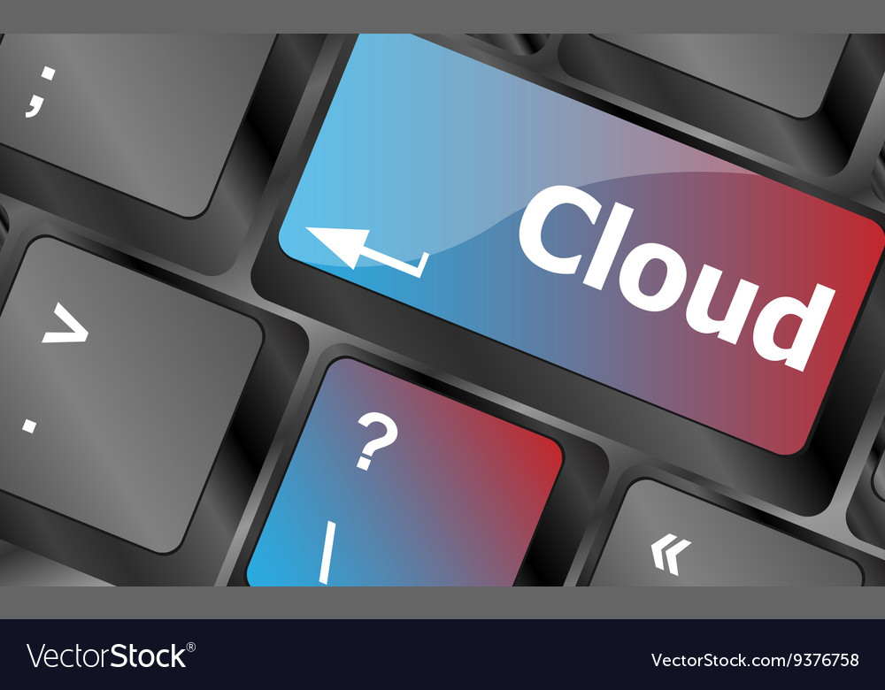 Keyboard key with cloud computing button