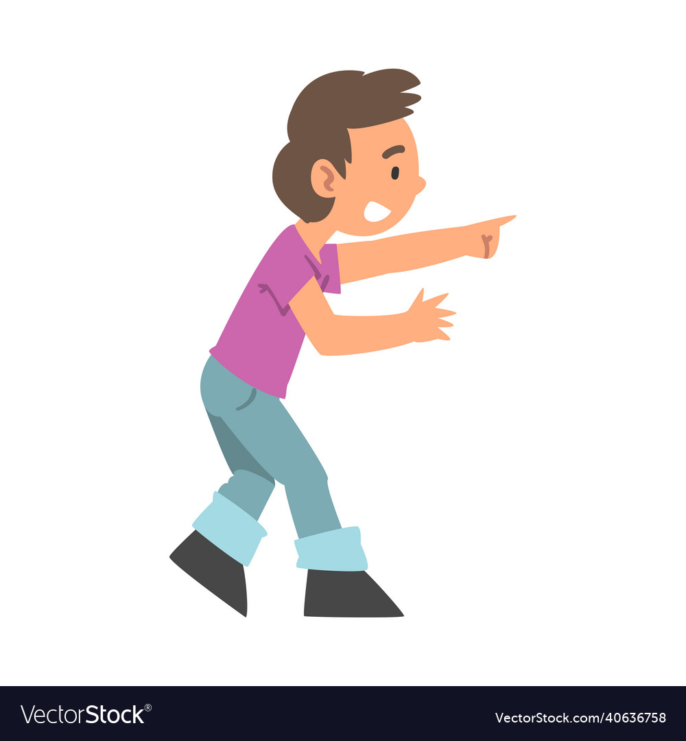 Little boy playing hide and seek searching vector image Little boy playing hide and seek searching