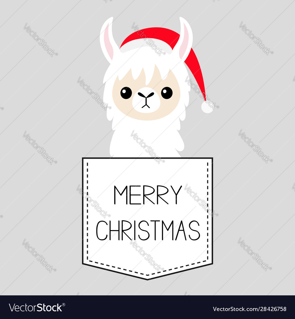 Merry christmas llama alpaca sit