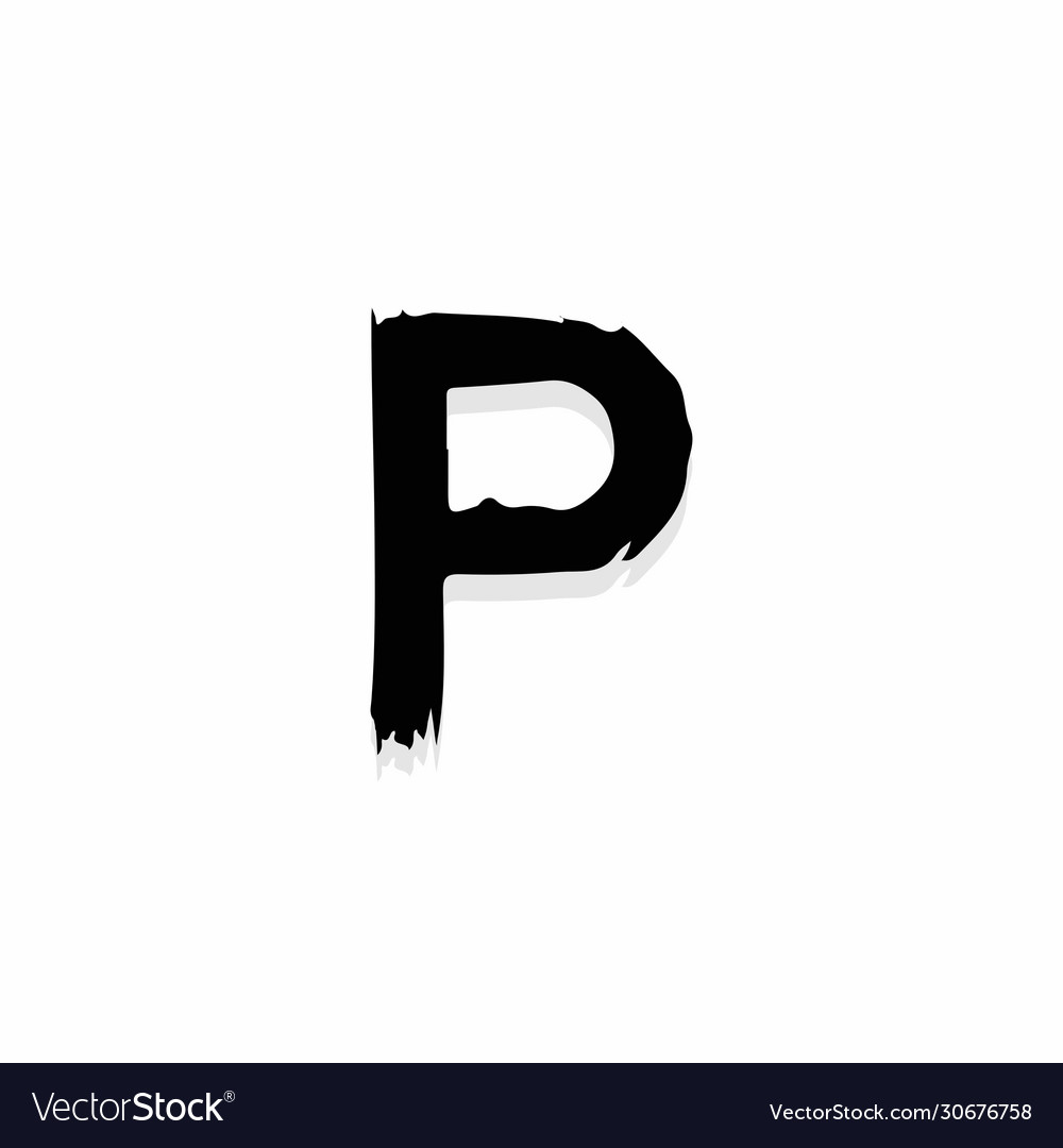 Scary horror logo letter p vector image Scary horror logo letter p