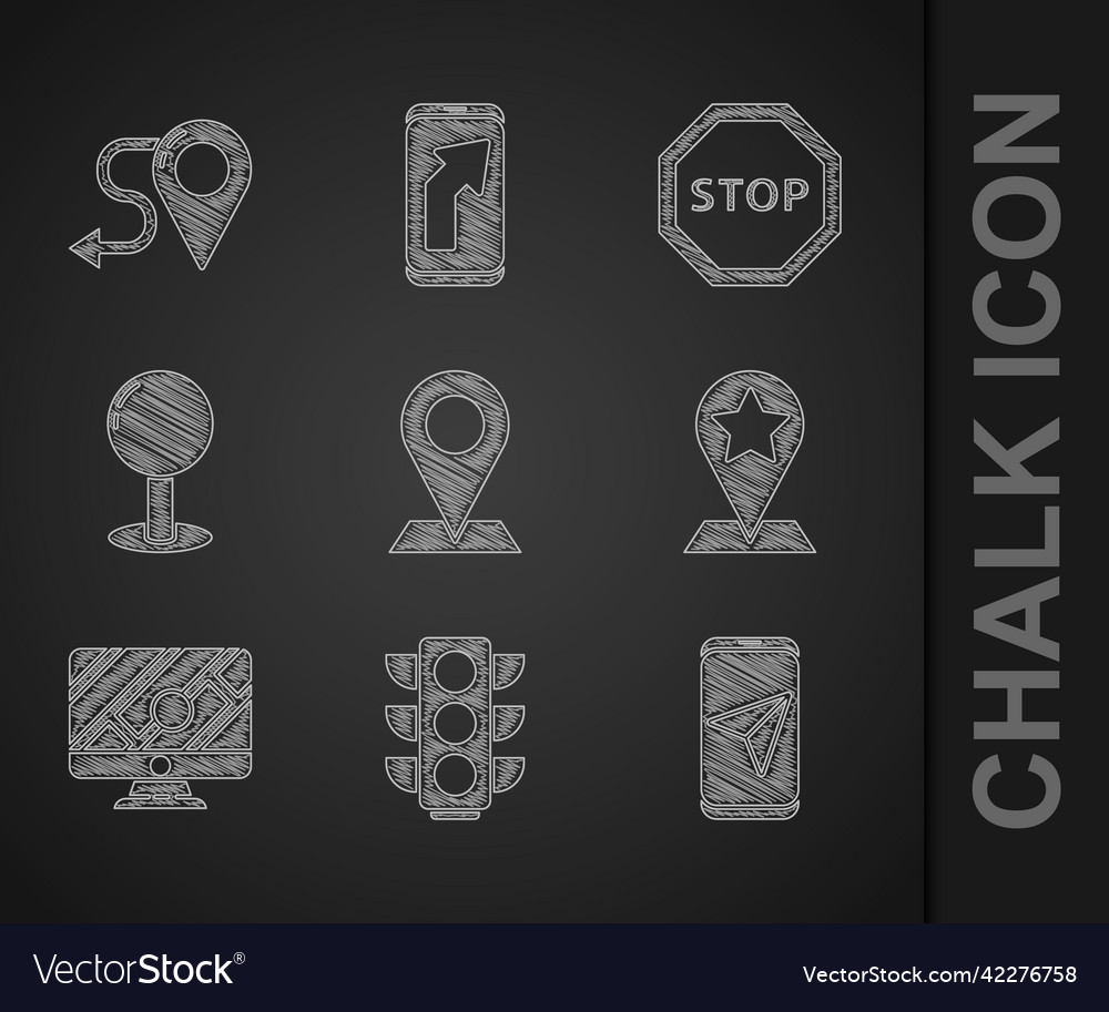 Set location traffic light city map navigation vector image Set location traffic light city map navigation