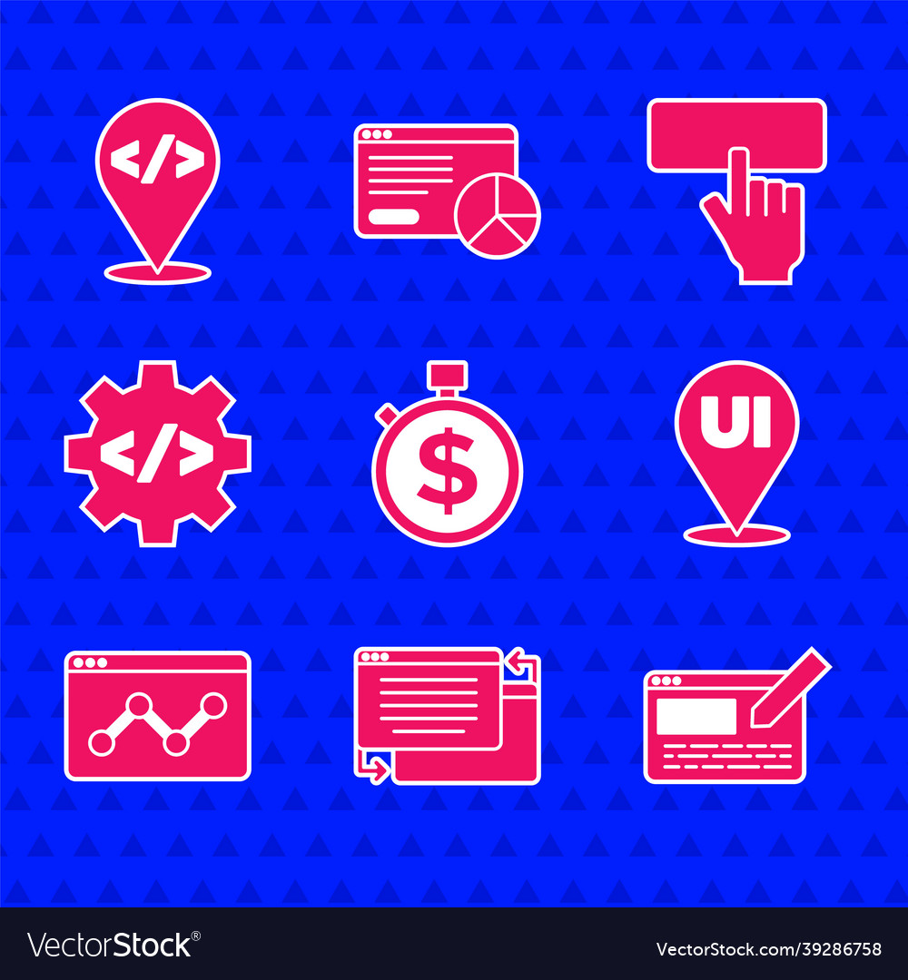 Set time is money ui or ux design website vector image Set time is money ui or ux design website