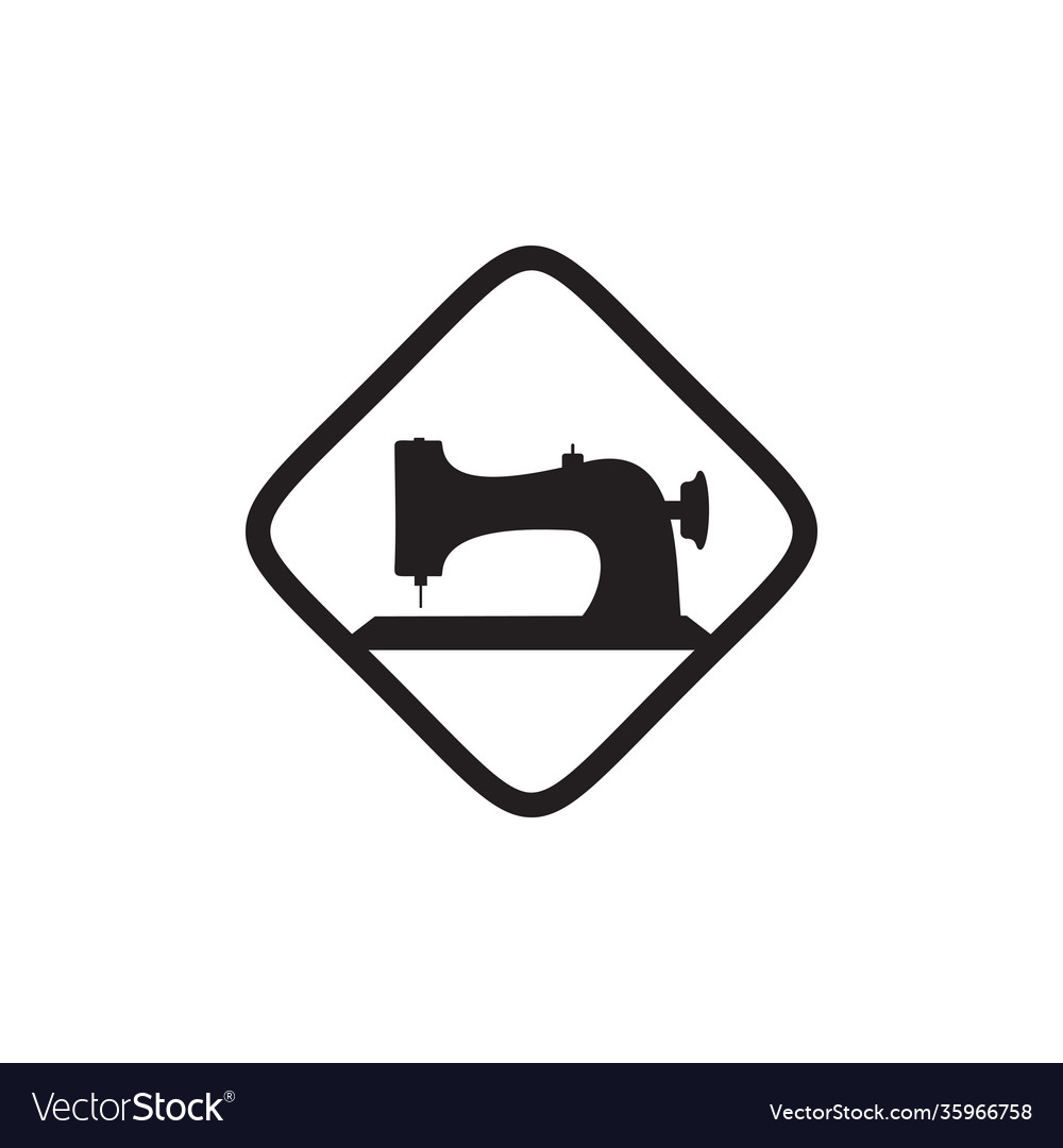 Sewing machine logo design template Royalty Free Vector