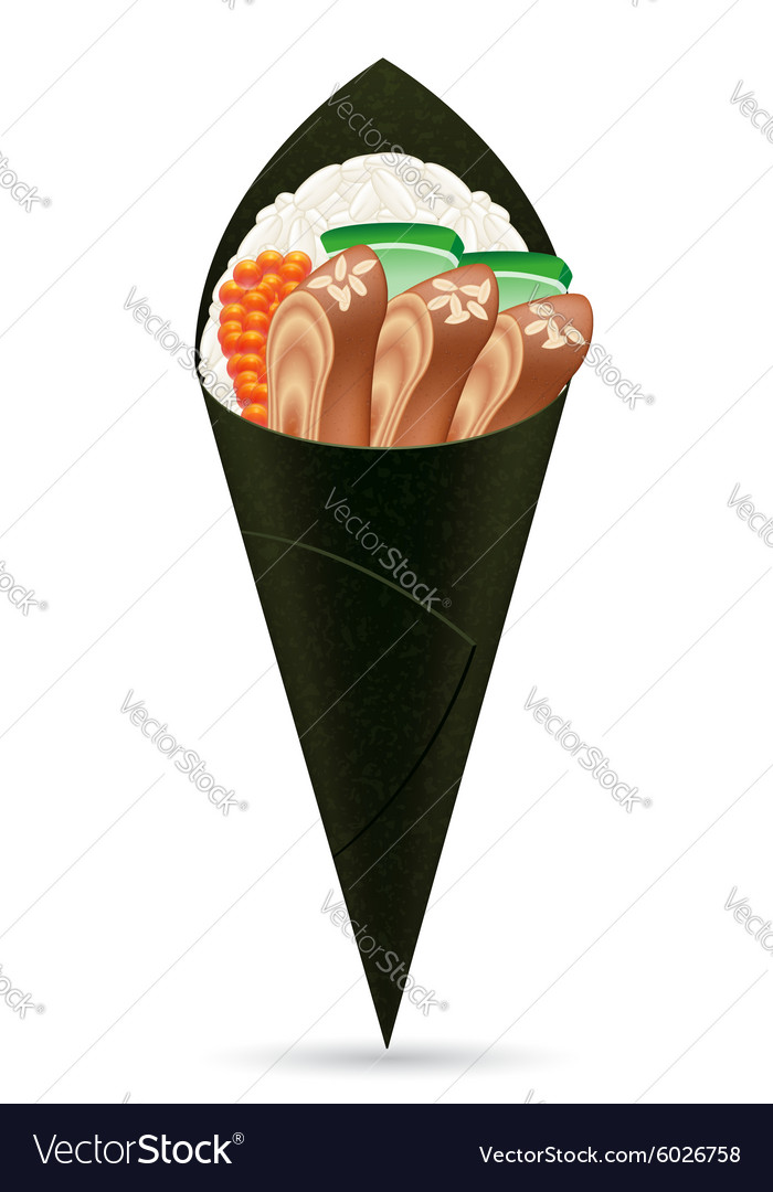 Sushi hand rolls 04 Royalty Free Vector Image - VectorStock