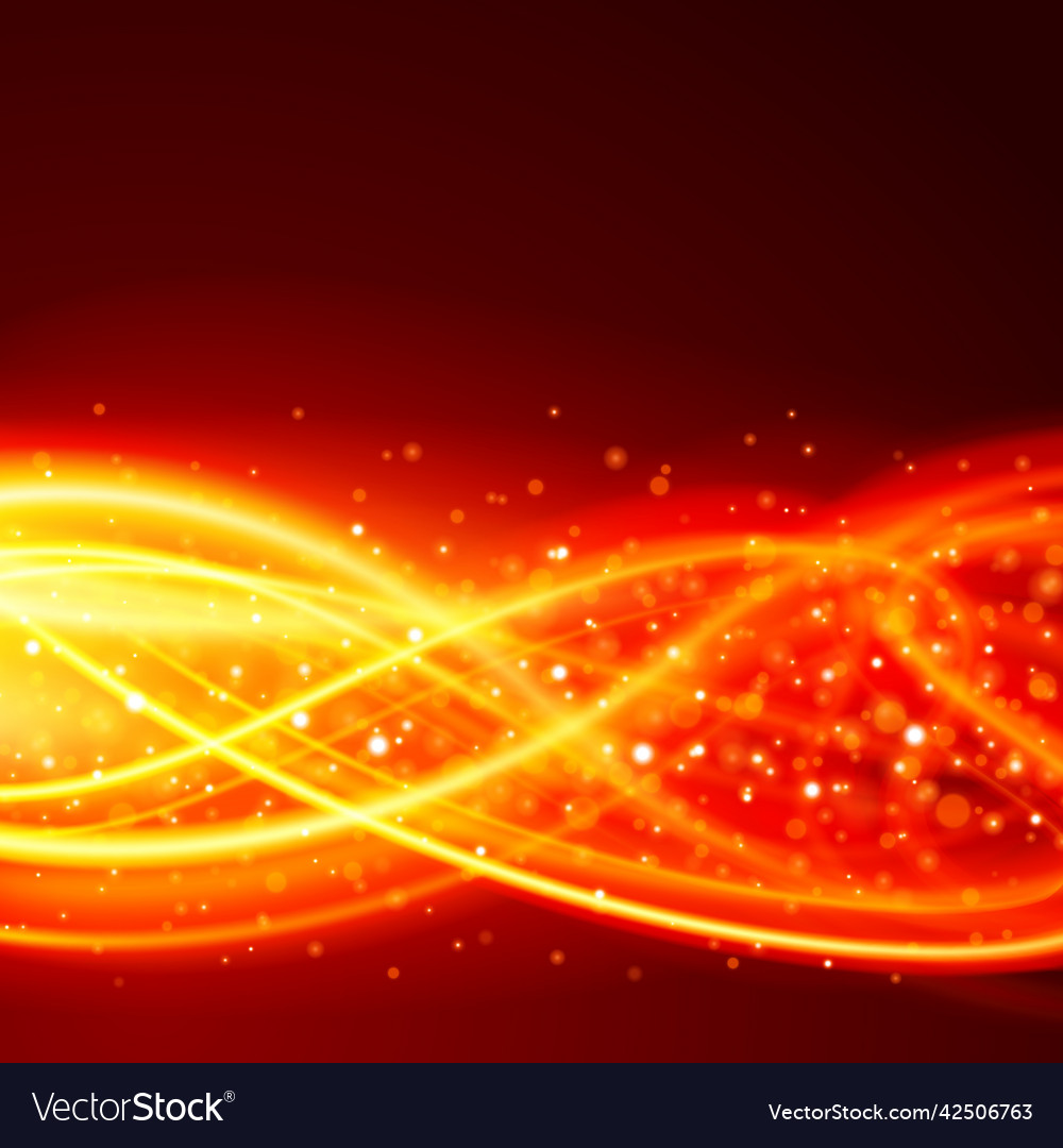 Abstract illuminated dynamic energy burning waves Vector Image