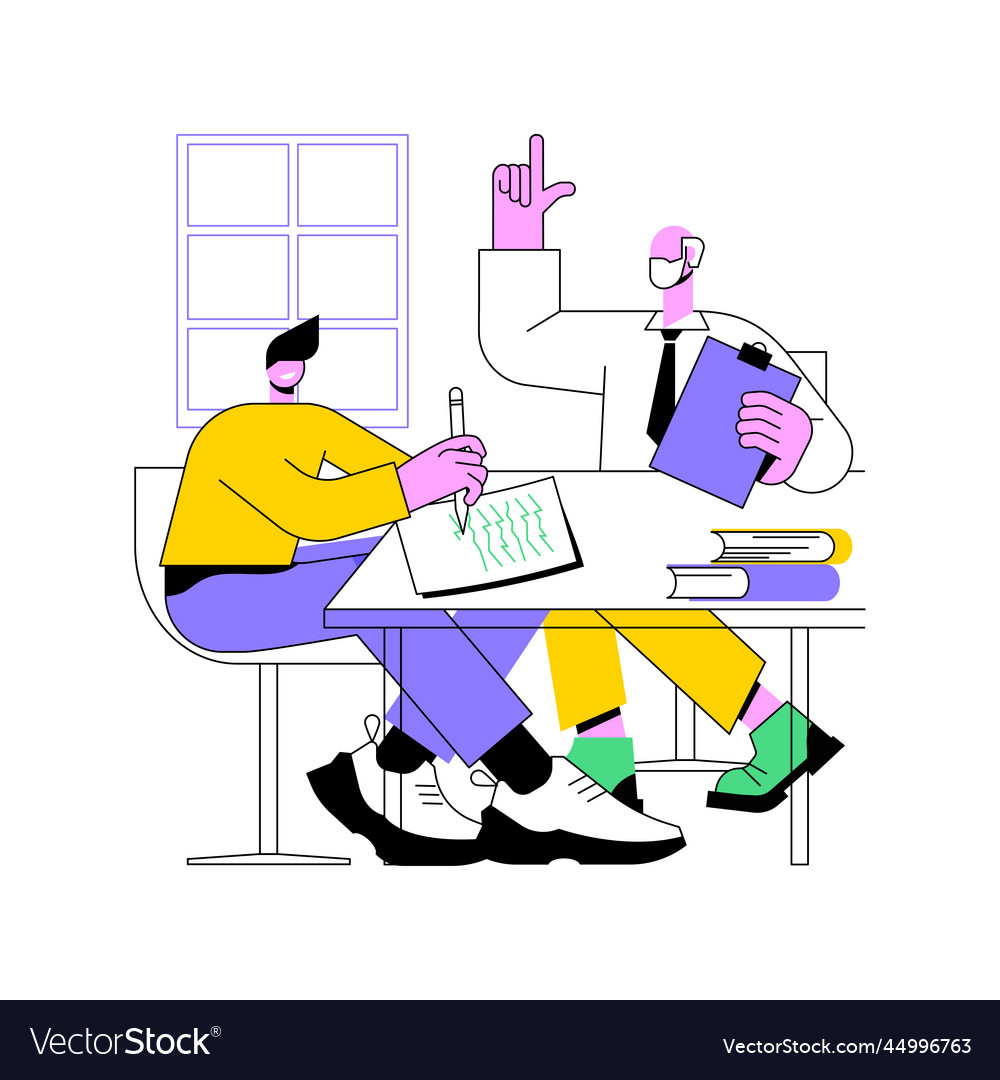 Assisting with theory isolated cartoon Vector Image Assisting with theory isolated cartoon