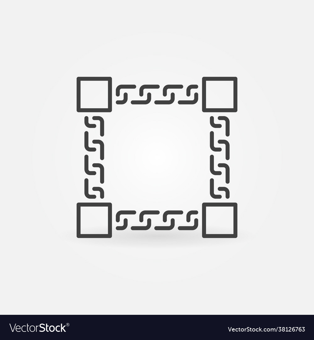 Blockketten-Konzept-Ikone im Umrissstil vector image Blockketten-Konzept-Ikone im Umrissstil