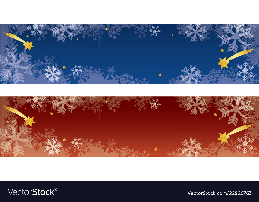 Decorative christmas banners with snowflakes