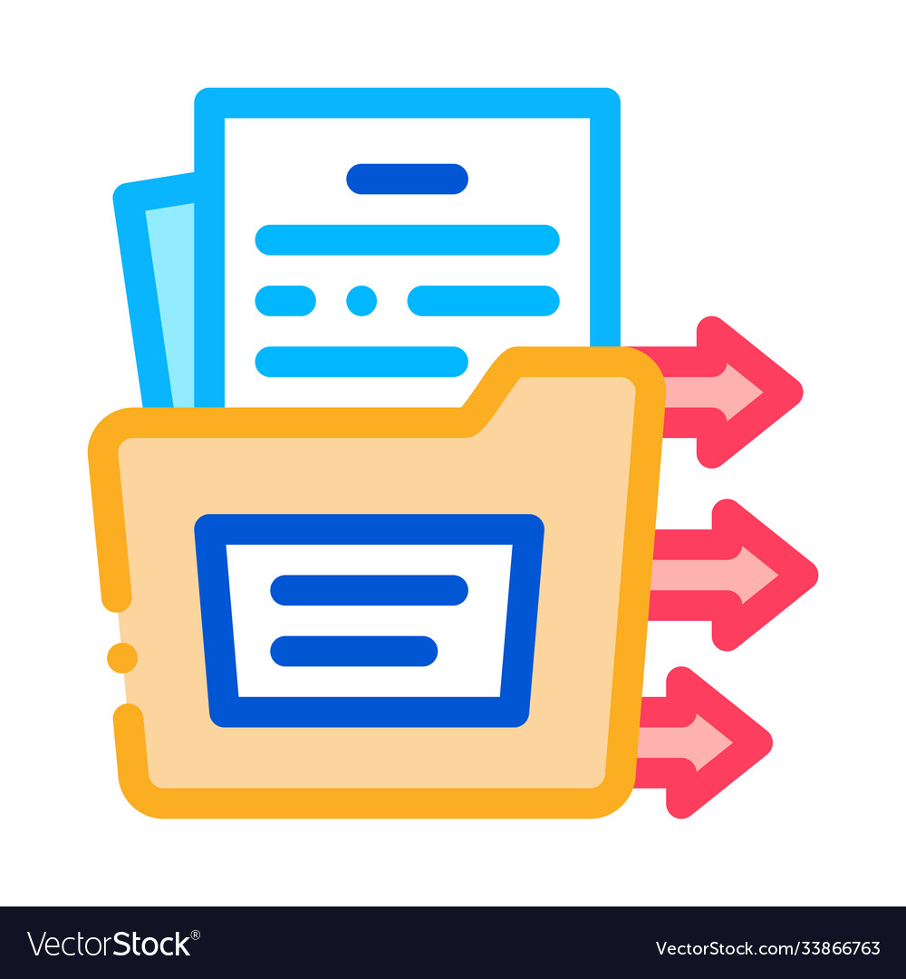 Document in folder icon outline