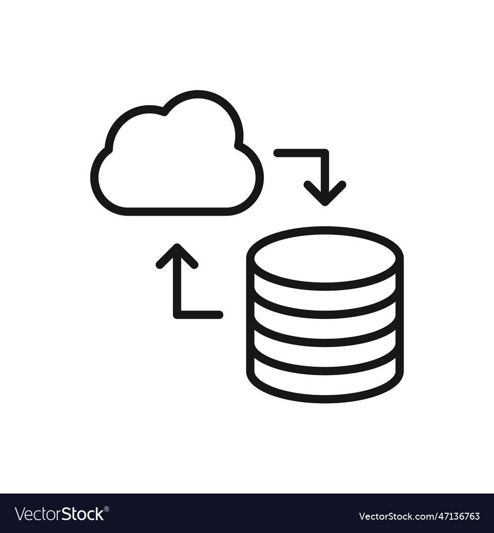 Editable icon of cloud computing server vector image Editable icon of cloud computing server