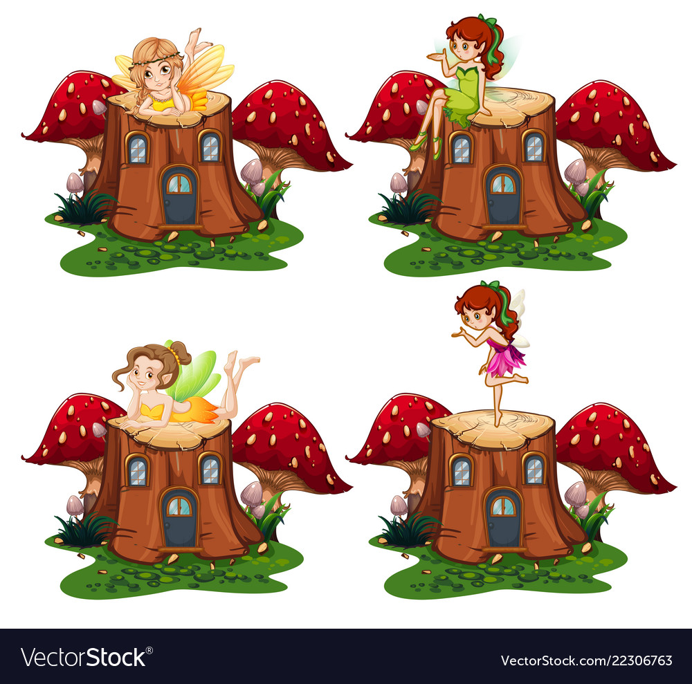 Fairy angel on wood Royalty Free Vector Image - VectorStock