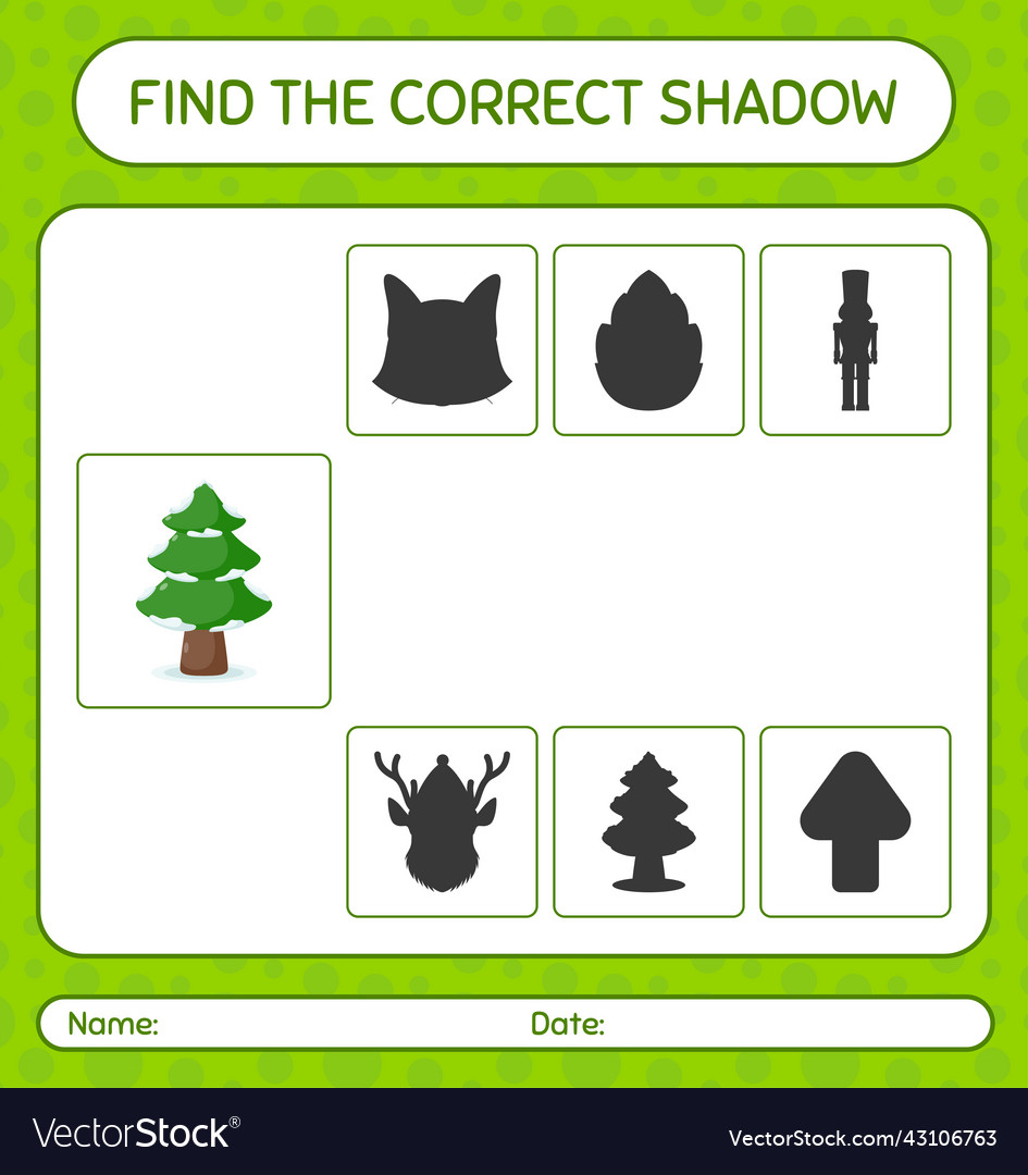 Find the correct shadows game with pine tree