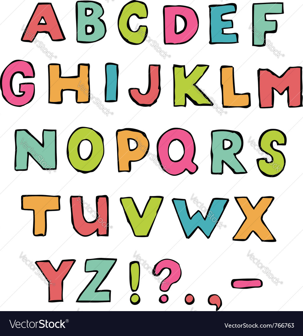 Font A To Z Alphabet Royalty Free Vector Image