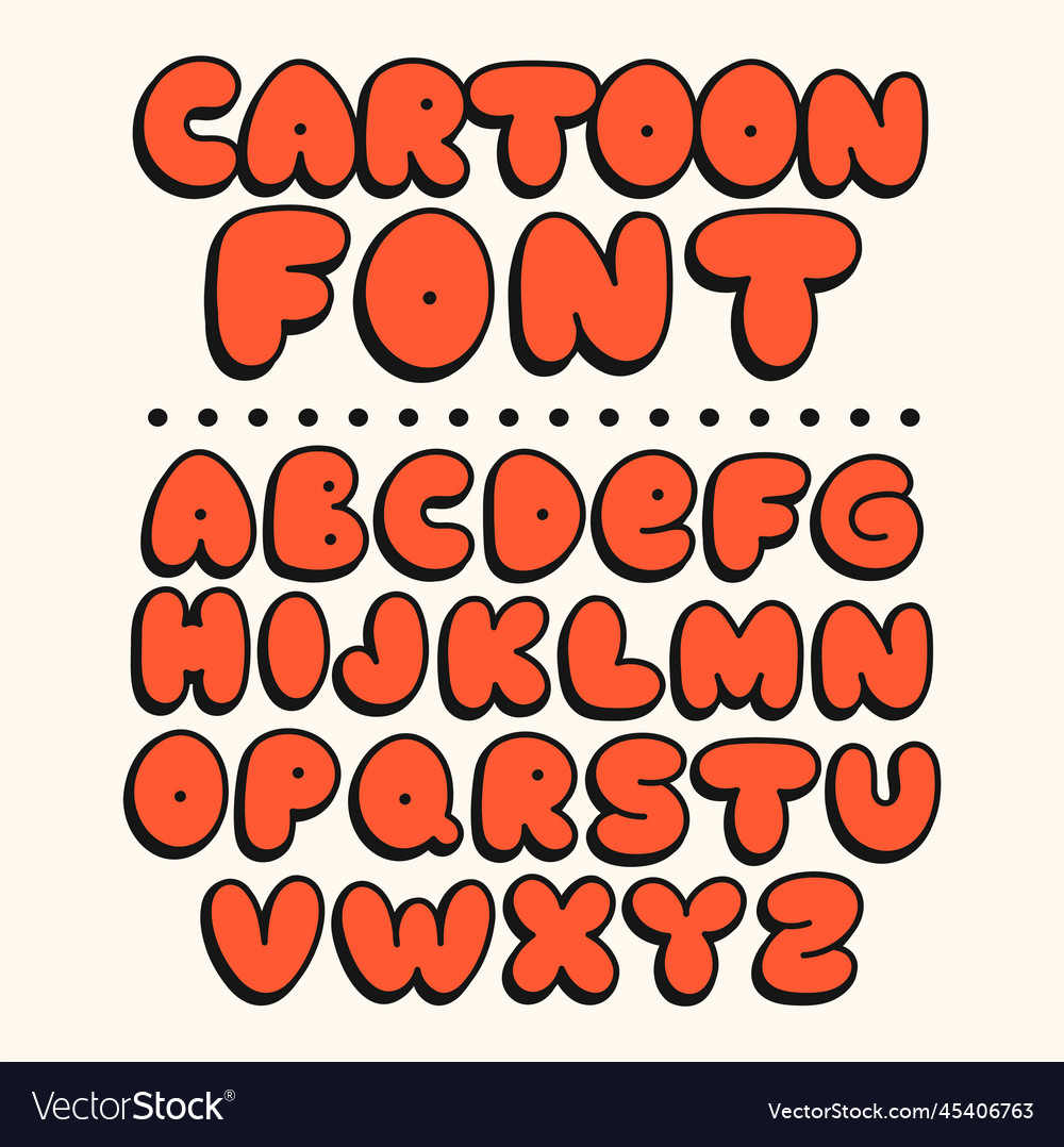 Funny cartoon font doodle line Royalty Free Vector Image