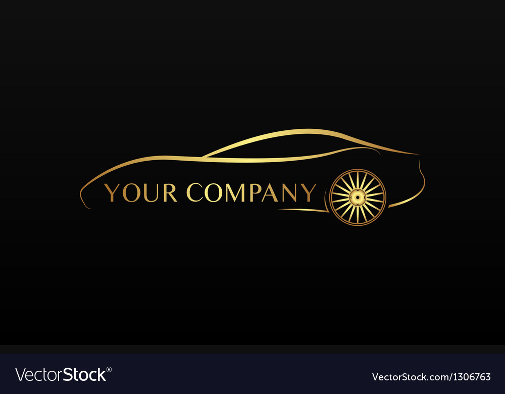 Golden car logo Royalty Free Vector Image - VectorStock