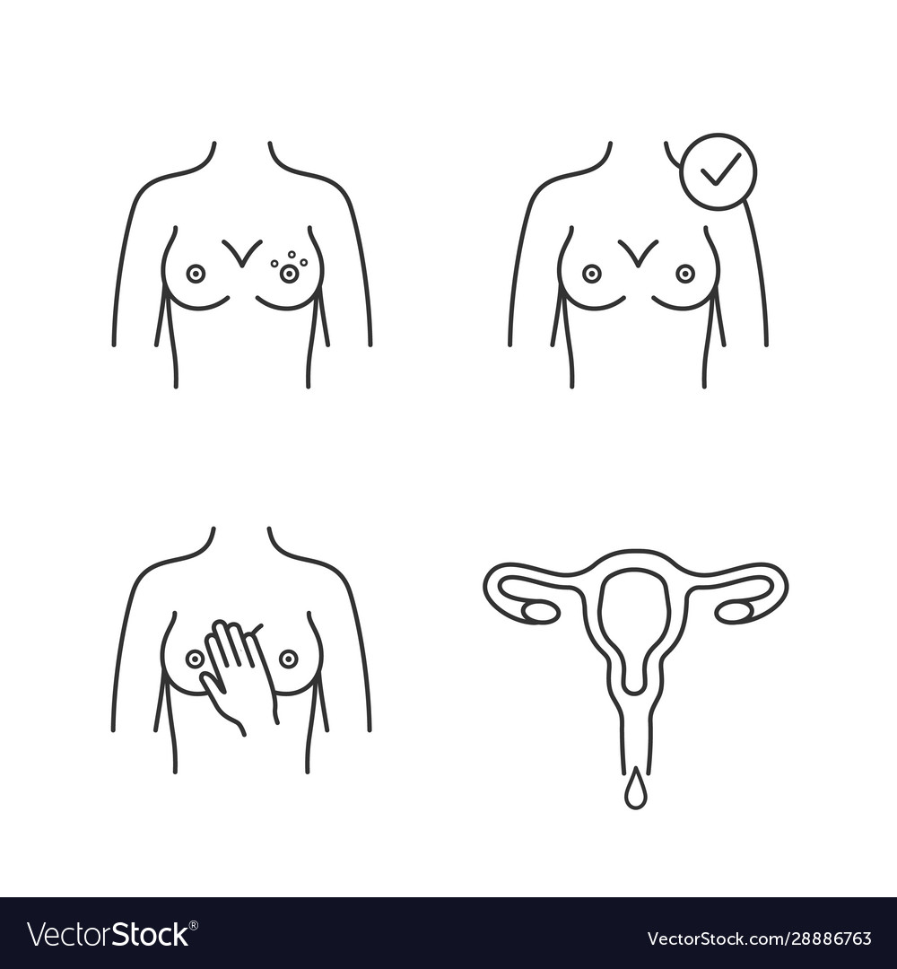 Gynecology linear icons set