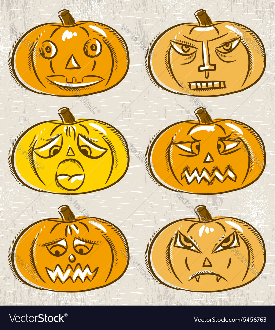 Halloween with pumpkins Royalty Free Vector Image