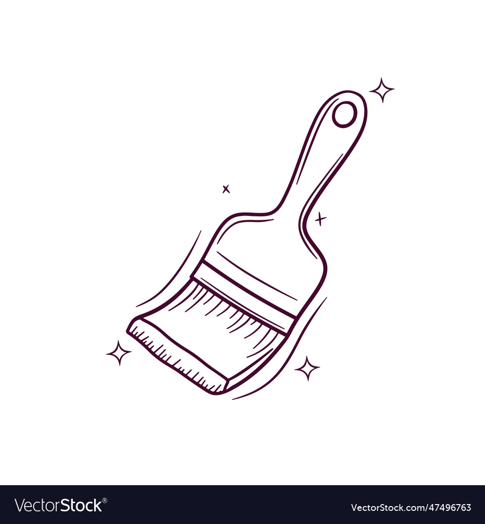 Hand drawn paint brush doodle sketch Royalty Free Vector