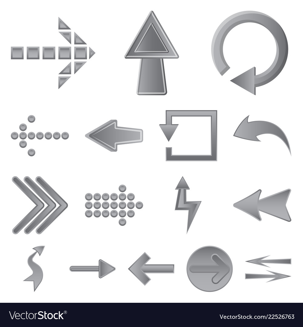 Isolierte Objekt von Element und Pfeil-Icon-Set vector image Isolierte Objekt von Element und Pfeil-Icon-Set