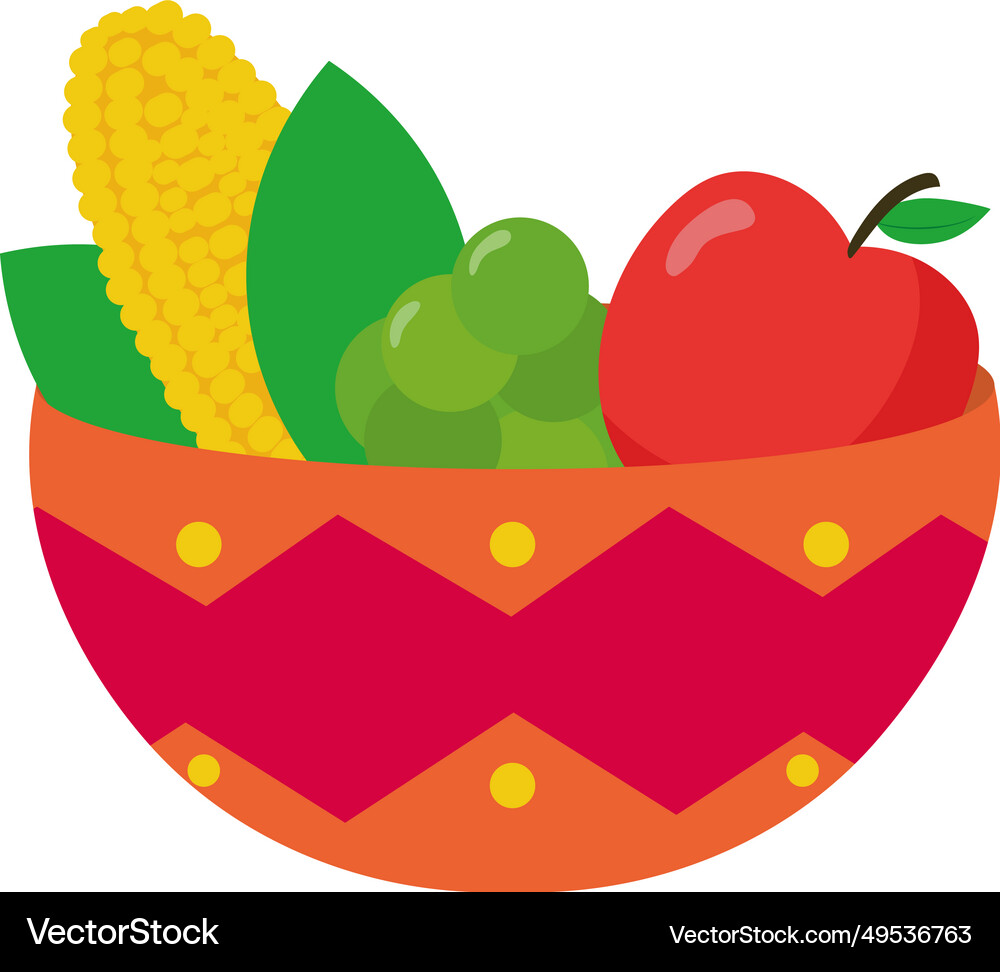 Kwanzaa fruits basket Royalty Free Vector Image