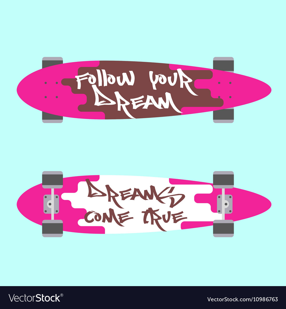 Longboard top and bottom view