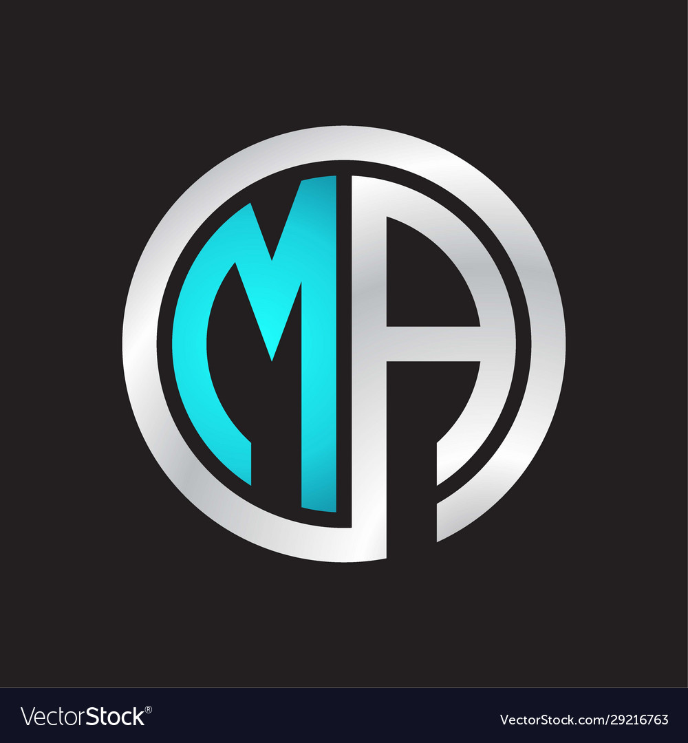 Ma initial logo linked circle monogram