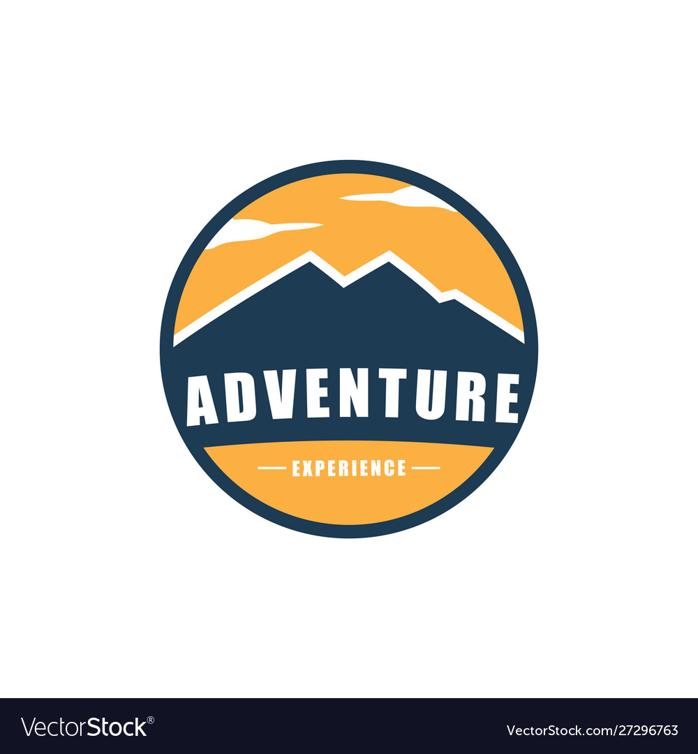 Mountain logo design emblem adventure Royalty Free Vector