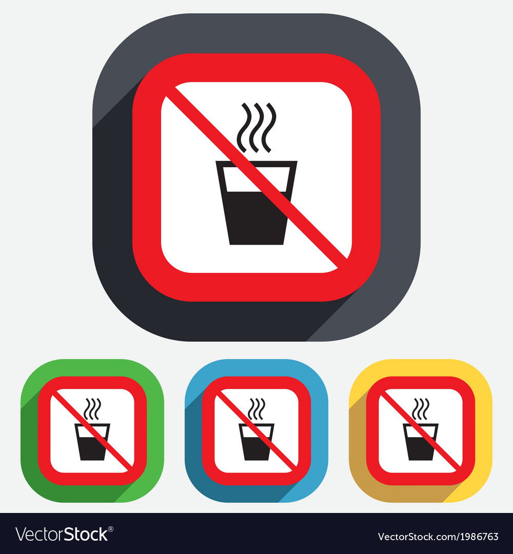 No hot water sign icon drink symbol Royalty Free Vector