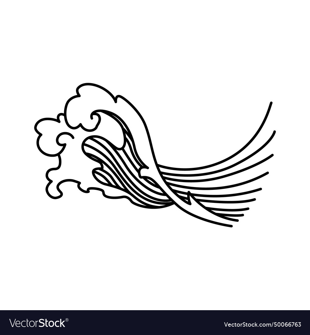 Oriental waves icon japan stylized ocean wave Vector Image