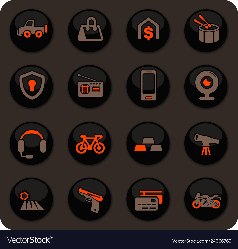 Pawnshop icons set