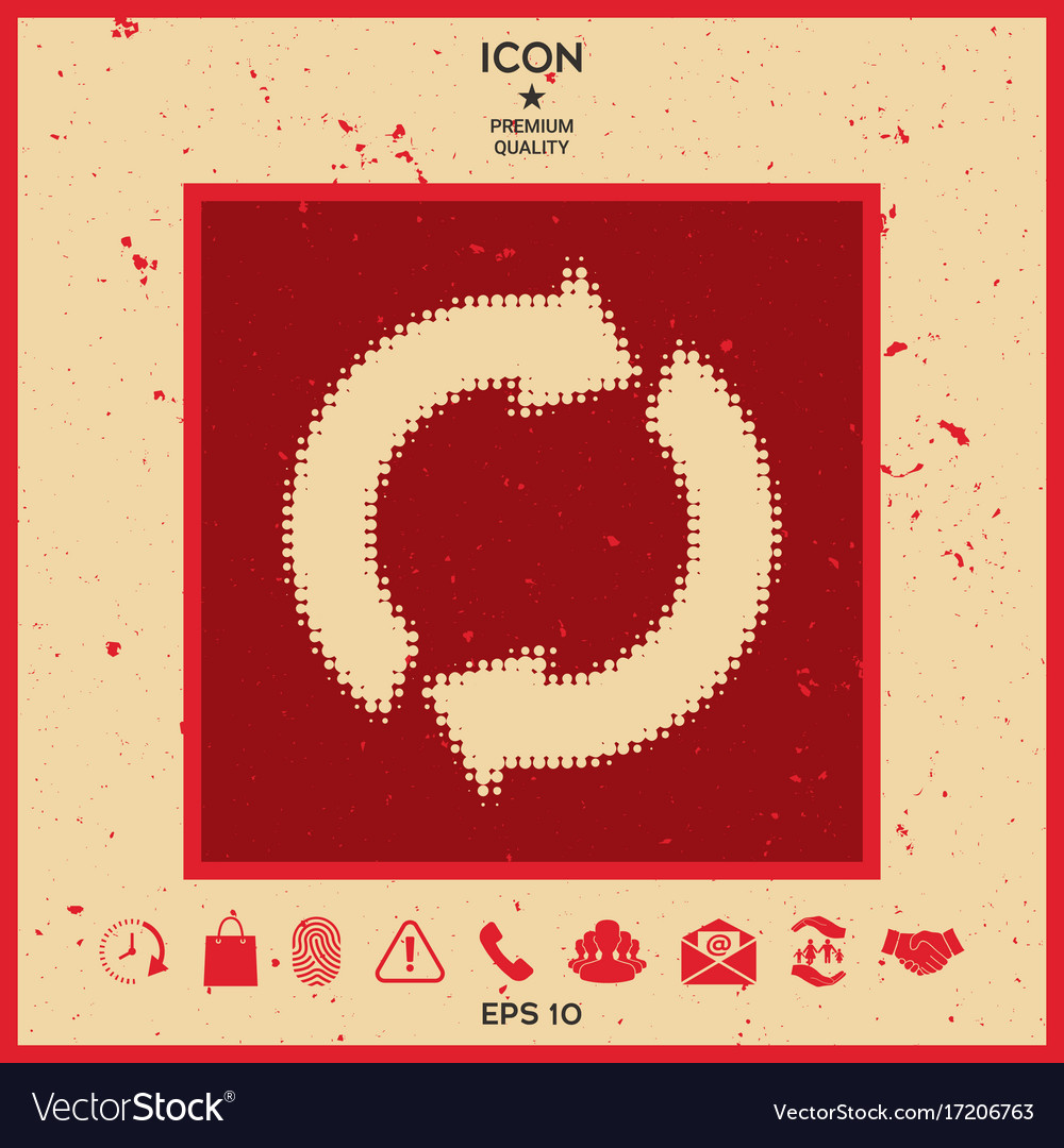 Reset button reload arrows - halftone logo