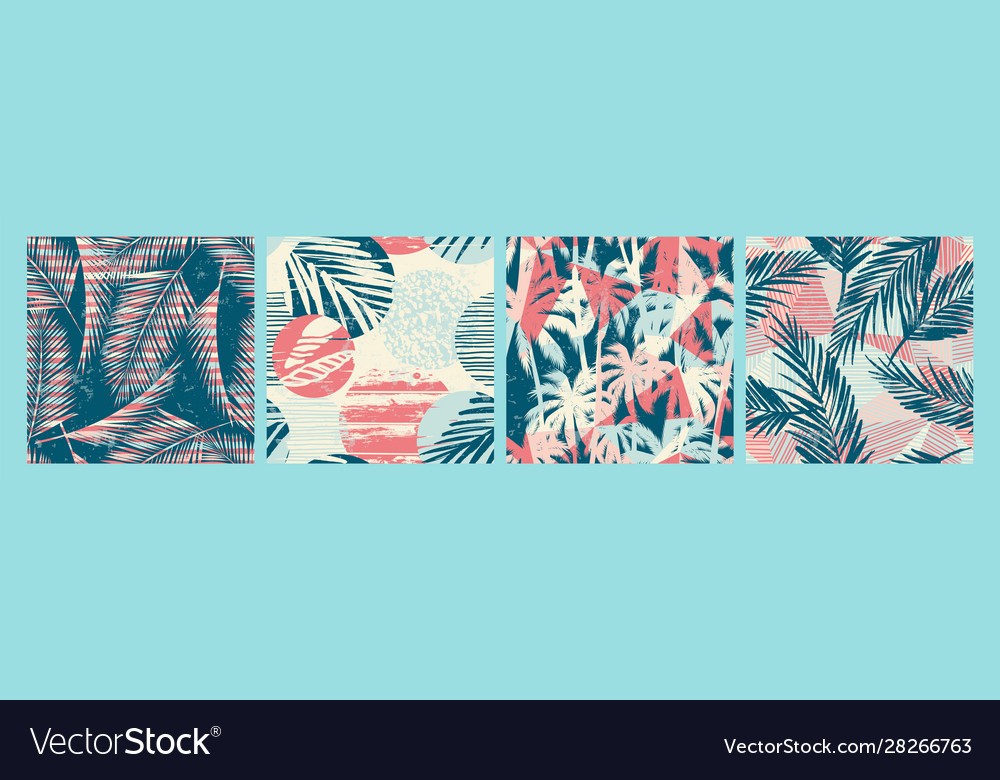 Seamless exotic pattern with tropical plants vector image Seamless exotic pattern with tropical plants