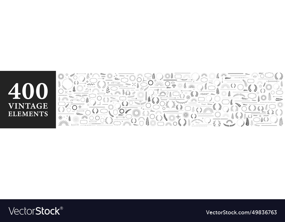Set of 400 design elements wreath frames