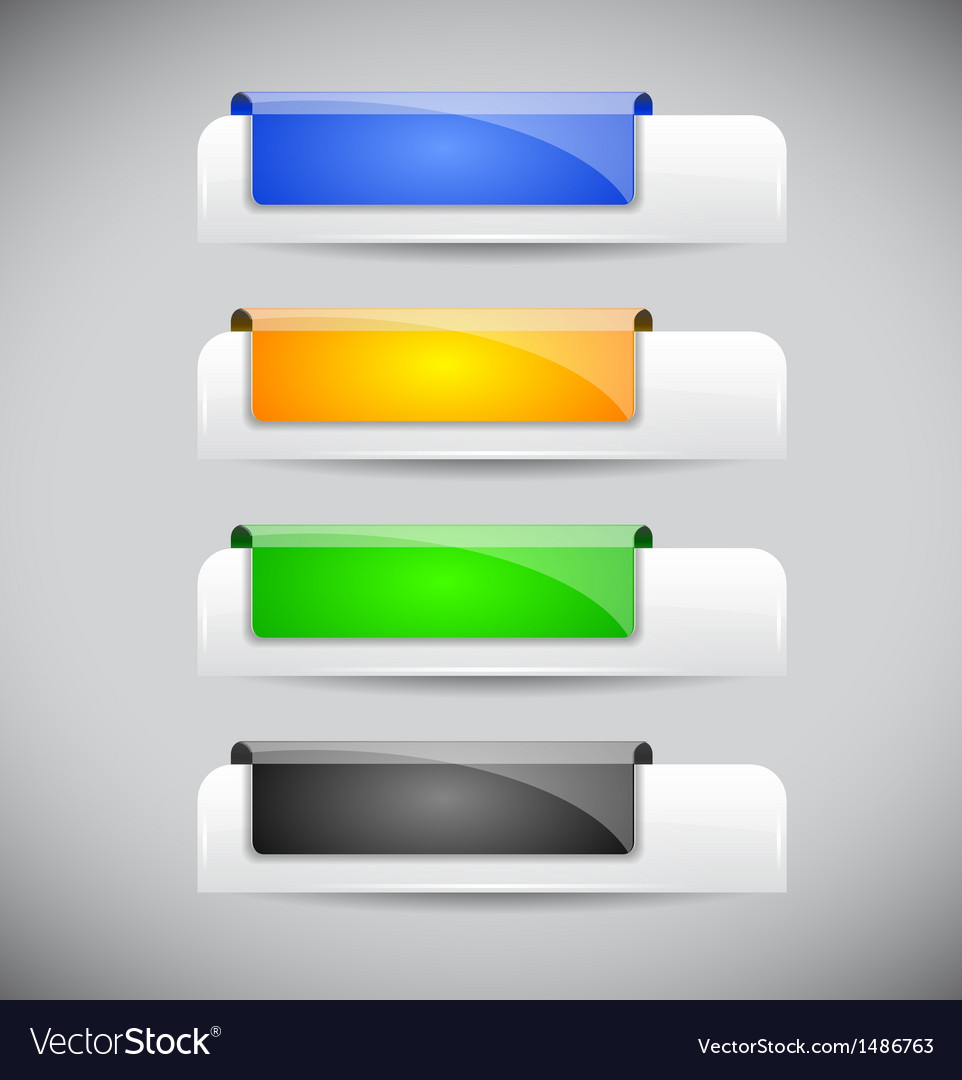 Set of color plastic buttons for web