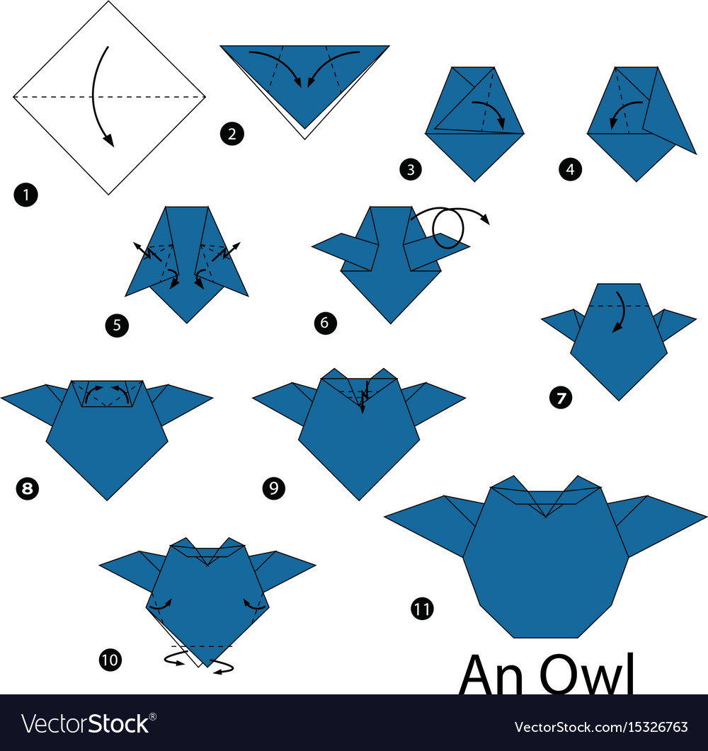 Step instructions how to make origami an owl Vector Image