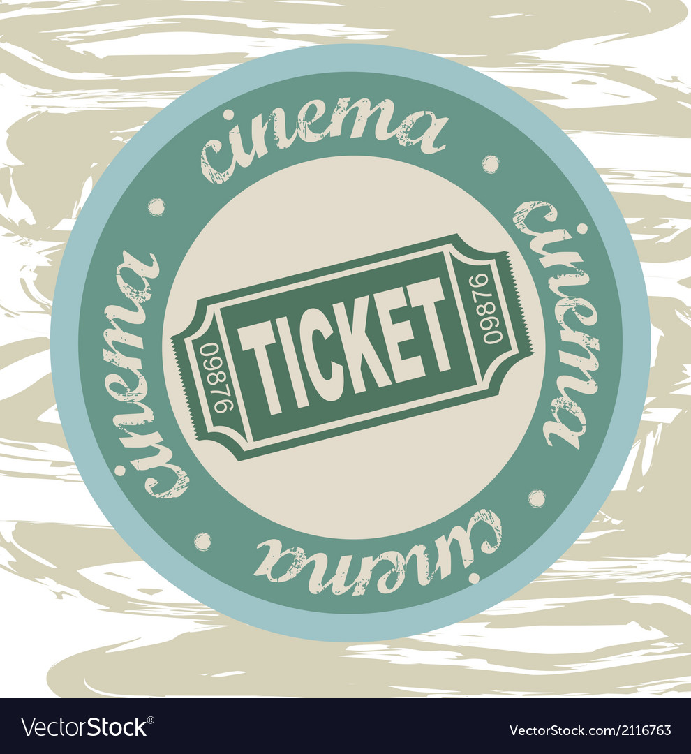 Ticket seal over grunge background