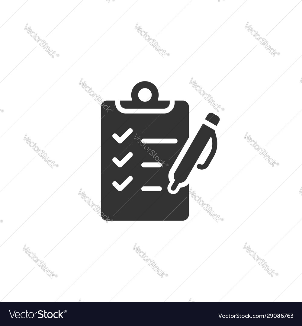 To do list icon in flat style document checklist