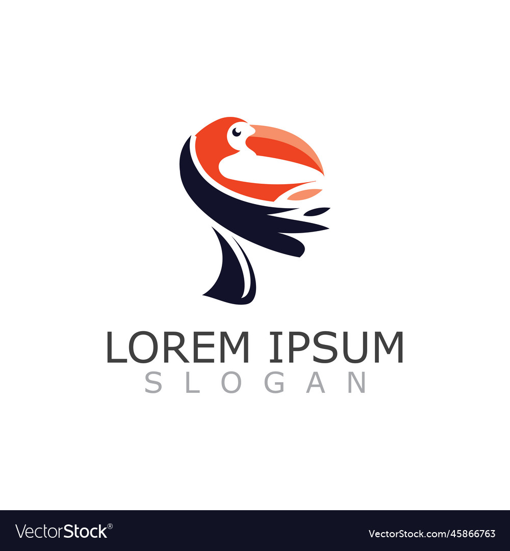 Toucan simple logo design image bird